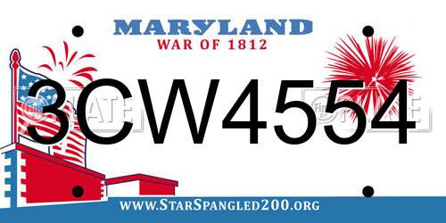 3CW4554 Maryland License Plate
