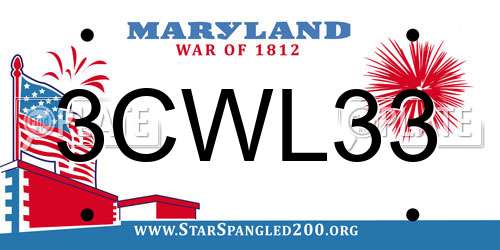 3CWL33 Maryland License Plate