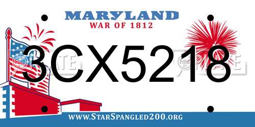 3CX5218 Maryland License Plate