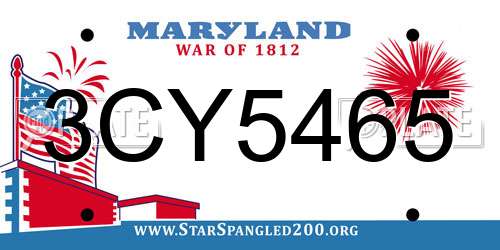 3CY5465 Maryland License Plate