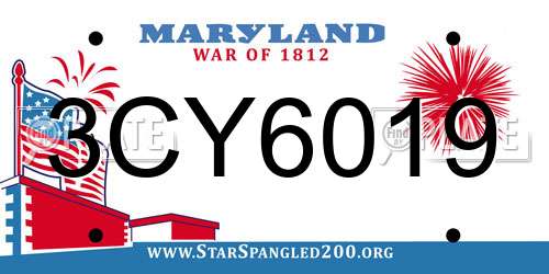 3CY6019 Maryland License Plate