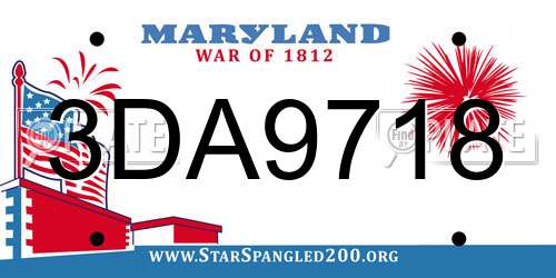3DA9718 Maryland License Plate