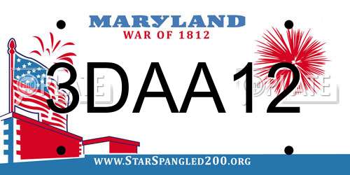 3DAA12 Maryland License Plate