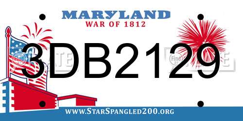 3DB2129 Maryland License Plate
