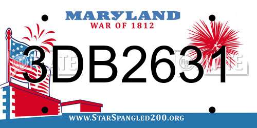3DB2631 Maryland License Plate