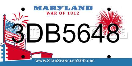 3DB5648 Maryland License Plate