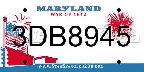3DB8945 Maryland License Plate