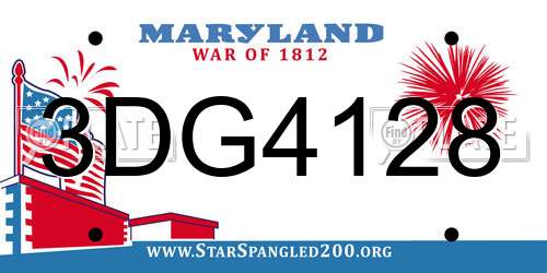 3DG4128 Maryland License Plate