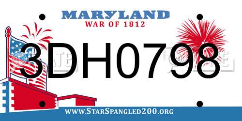 3DH0798 Maryland License Plate