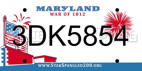 3DK5854 Maryland License Plate