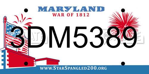 3DM5389 Maryland License Plate