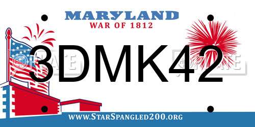 3DMK42 Maryland License Plate