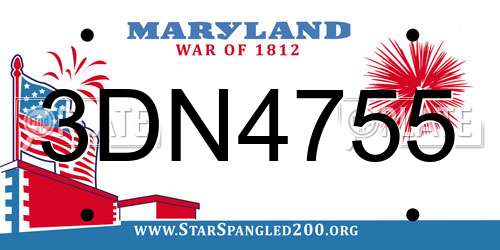 3DN4755 Maryland License Plate