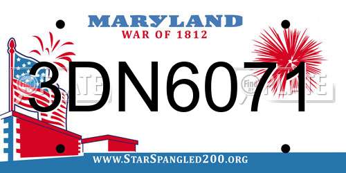 3DN6071 Maryland License Plate