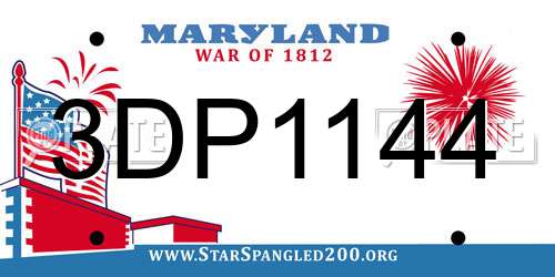 3DP1144 Maryland License Plate