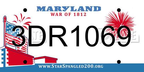 3DR1069 Maryland License Plate