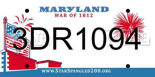 3DR1094 Maryland License Plate