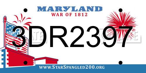 3DR2397 Maryland License Plate