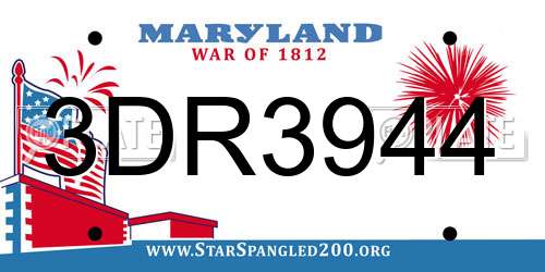 3DR3944 Maryland License Plate