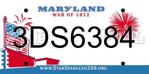 3DS6384 Maryland License Plate