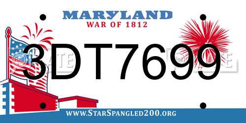 3DT7699 Maryland License Plate