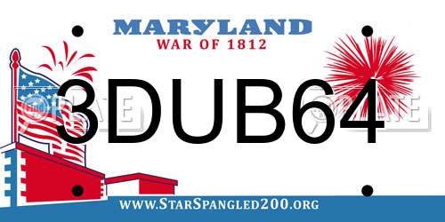 3DUB64 Maryland License Plate