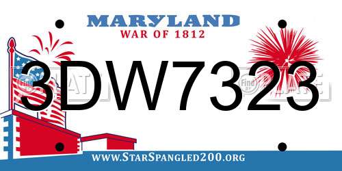 3DW7323 Maryland License Plate