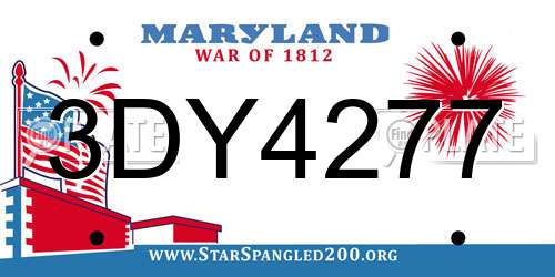 3DY4277 Maryland License Plate