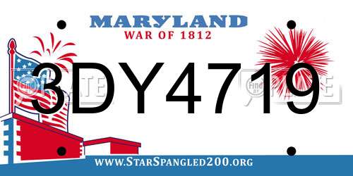 3DY4719 Maryland License Plate