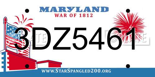 3DZ5461 Maryland License Plate