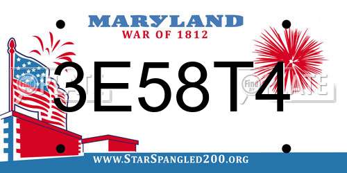 3E58T4 Maryland License Plate