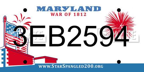3EB2594 Maryland License Plate