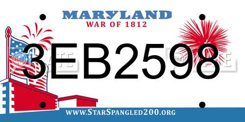 3EB2598 Maryland License Plate