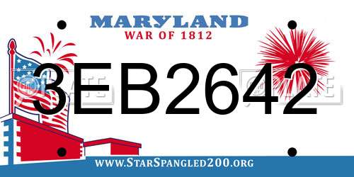 3EB2642 Maryland License Plate
