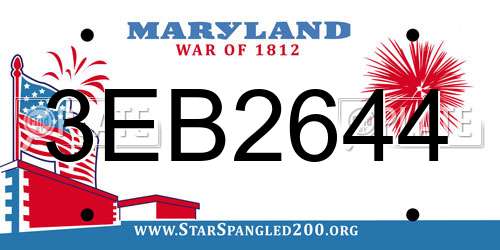3EB2644 Maryland License Plate