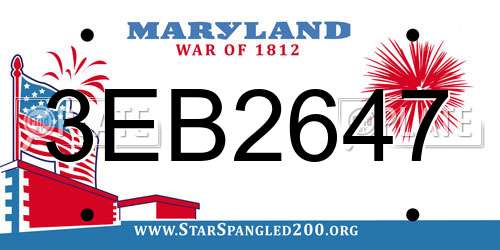 3EB2647 Maryland License Plate