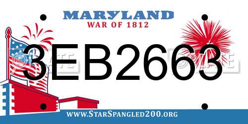 3EB2663 Maryland License Plate