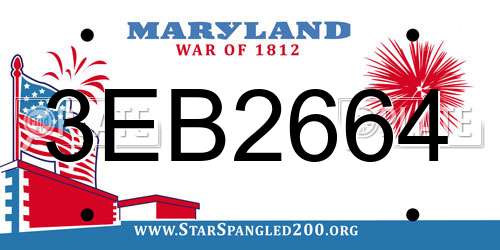 3EB2664 Maryland License Plate