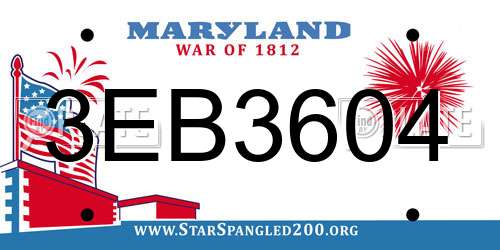 3EB3604 Maryland License Plate