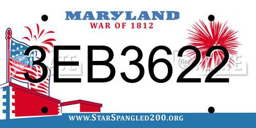 3EB3622 Maryland License Plate