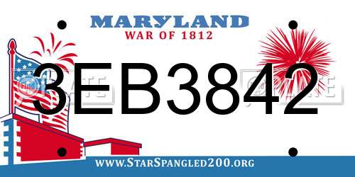 3EB3842 Maryland License Plate