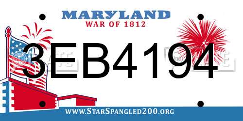 3EB4194 Maryland License Plate