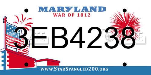 3EB4238 Maryland License Plate