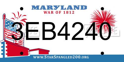 3EB4240 Maryland License Plate