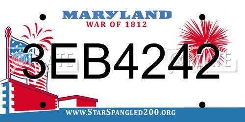 3EB4242 Maryland License Plate