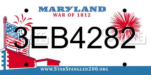 3EB4282 Maryland License Plate