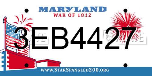 3EB4427 Maryland License Plate