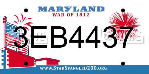 3EB4437 Maryland License Plate