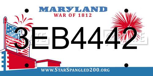 3EB4442 Maryland License Plate