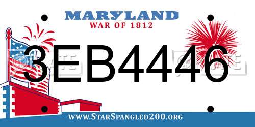 3EB4446 Maryland License Plate